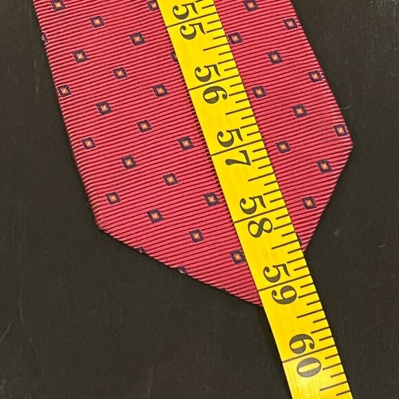 Brooks Brothers Power Red Allover Mini Geometric Silk Mens Neck Tie - Picture 7 of 8